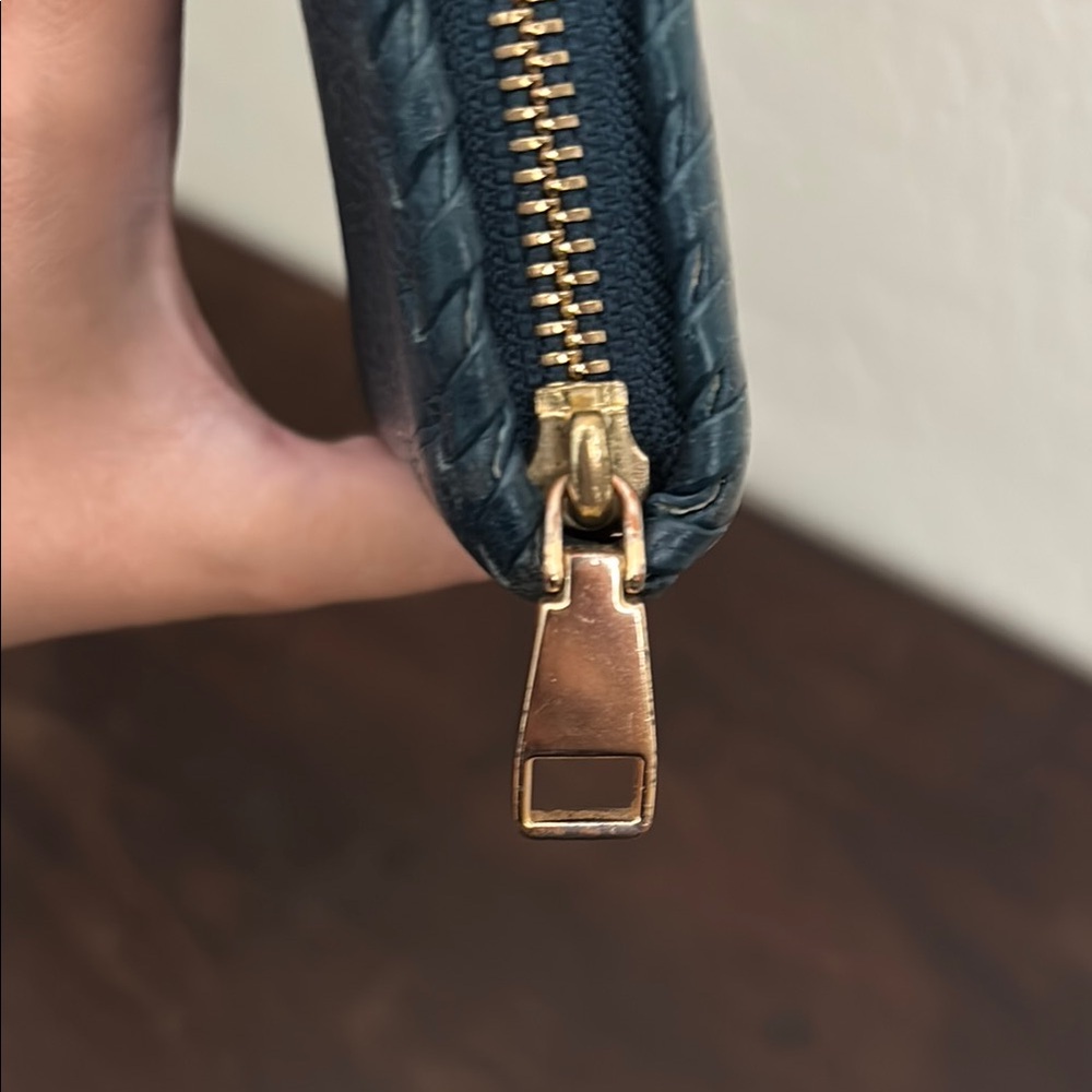 Tory Burch Teal Leather Marion Whipstitch Long Continental Zip Wallet - Picture 4 of 8